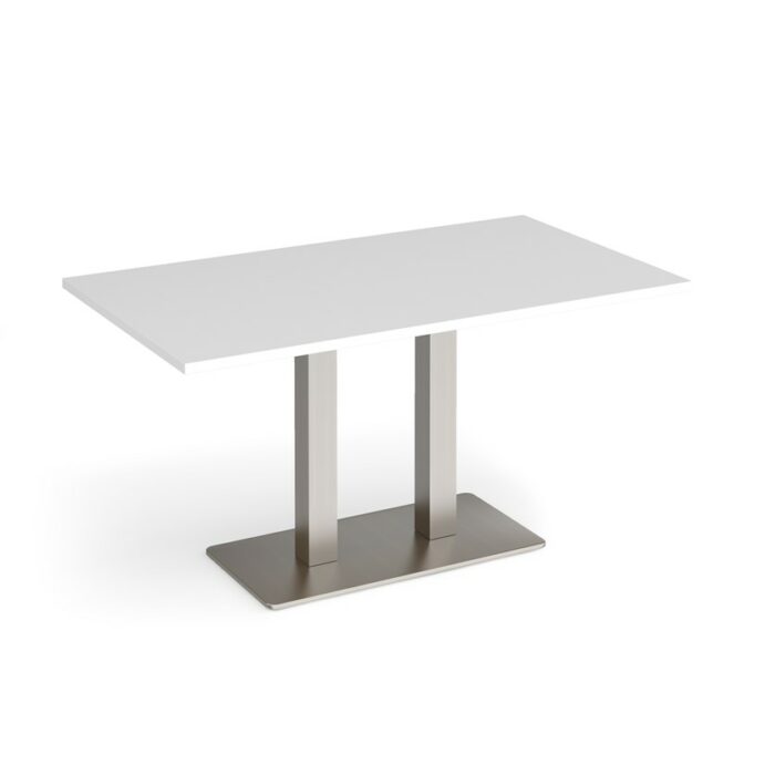 DAMS Eros rectangular dining table with flat rectangular base and twin uprights 1400mm x 800mm-35806