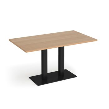 DAMS Eros rectangular dining table with flat rectangular base and twin uprights 1400mm x 800mm-0