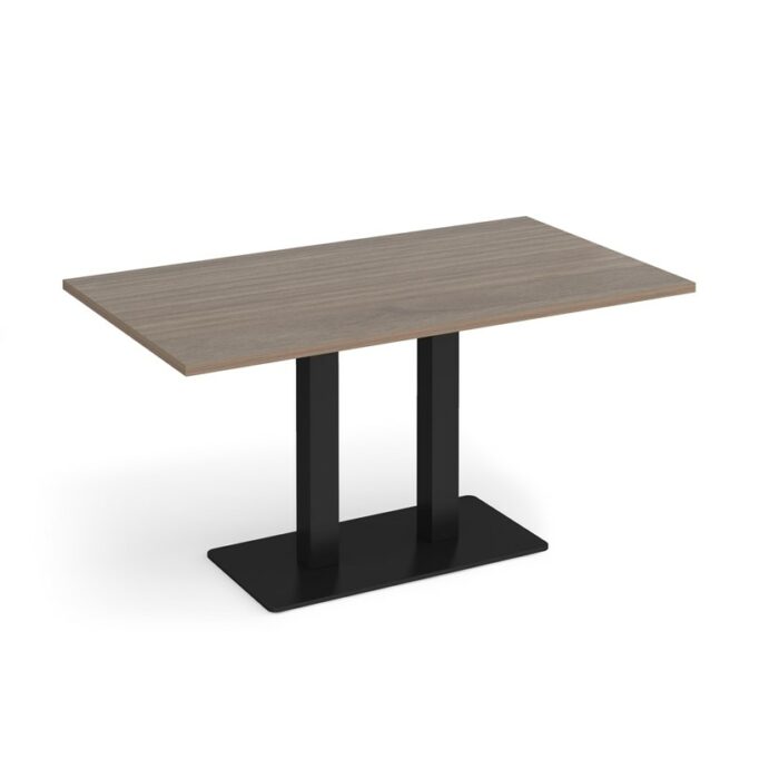 DAMS Eros rectangular dining table with flat rectangular base and twin uprights 1400mm x 800mm-35802
