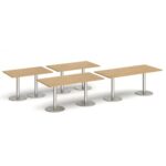 DAMS Monza rectangular dining table with flat round base 1600mm x 800mm-34906