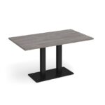 DAMS Eros rectangular dining table with flat rectangular base and twin uprights 1400mm x 800mm-35805