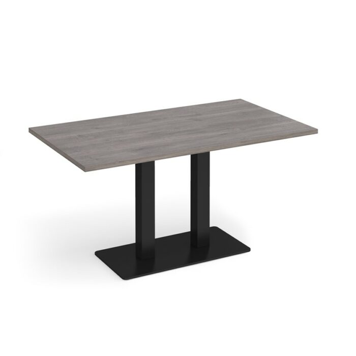 DAMS Eros rectangular dining table with flat rectangular base and twin uprights 1400mm x 800mm-35805