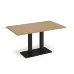 DAMS Eros rectangular dining table with flat rectangular base and twin uprights 1400mm x 800mm-35803