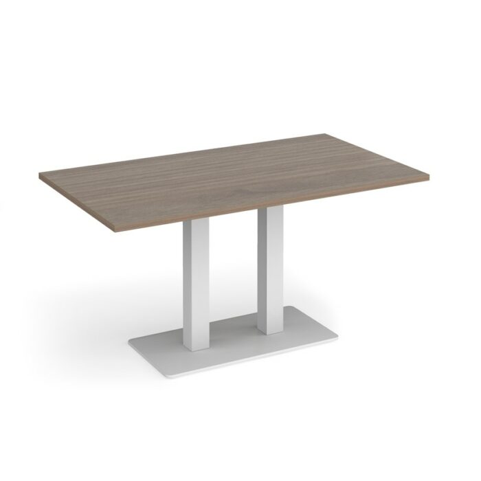 DAMS Eros rectangular dining table with flat rectangular base and twin uprights 1400mm x 800mm-35815