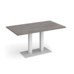 DAMS Eros rectangular dining table with flat rectangular base and twin uprights 1400mm x 800mm-35816