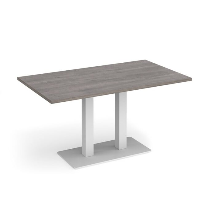 DAMS Eros rectangular dining table with flat rectangular base and twin uprights 1400mm x 800mm-35816