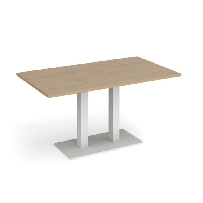 DAMS Eros rectangular dining table with flat rectangular base and twin uprights 1400mm x 800mm-35812
