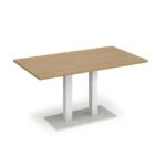 DAMS Eros rectangular dining table with flat rectangular base and twin uprights 1400mm x 800mm-35814