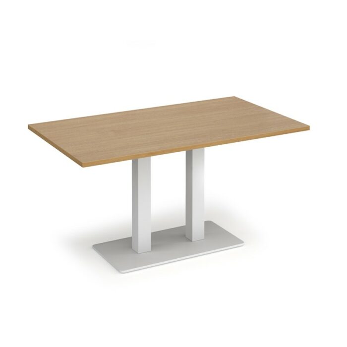 DAMS Eros rectangular dining table with flat rectangular base and twin uprights 1400mm x 800mm-35814