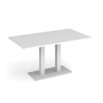 DAMS Eros rectangular dining table with flat rectangular base and twin uprights 1400mm x 800mm-35813