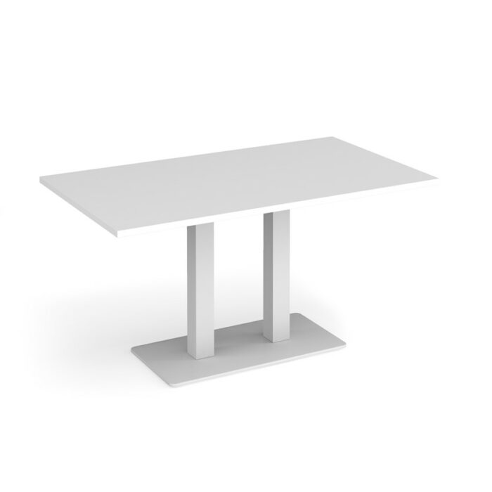 DAMS Eros rectangular dining table with flat rectangular base and twin uprights 1400mm x 800mm-35813