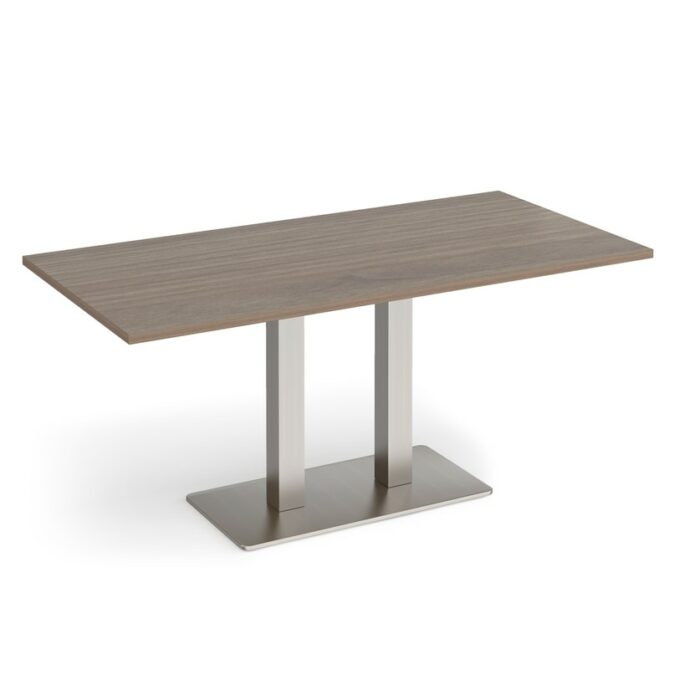 DAMS Eros rectangular dining table with flat rectangular base and twin uprights 1600mm x 800mm-35845