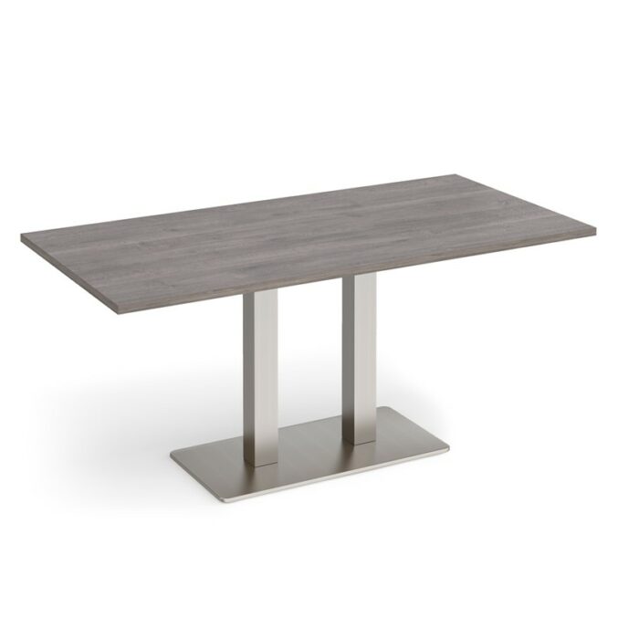 DAMS Eros rectangular dining table with flat rectangular base and twin uprights 1600mm x 800mm-35846