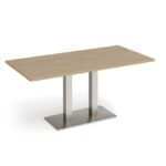 DAMS Eros rectangular dining table with flat rectangular base and twin uprights 1600mm x 800mm-35847