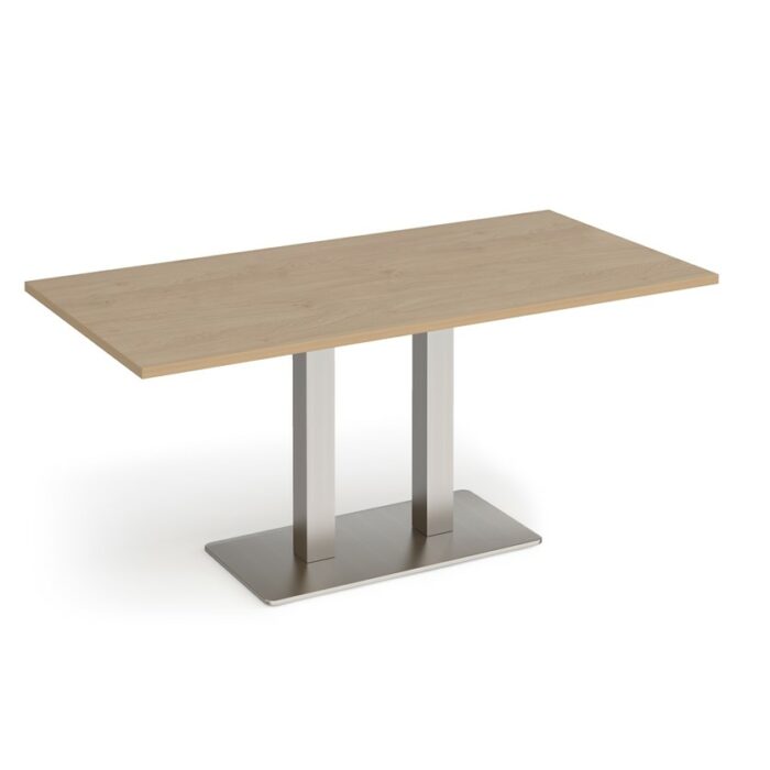 DAMS Eros rectangular dining table with flat rectangular base and twin uprights 1600mm x 800mm-35847