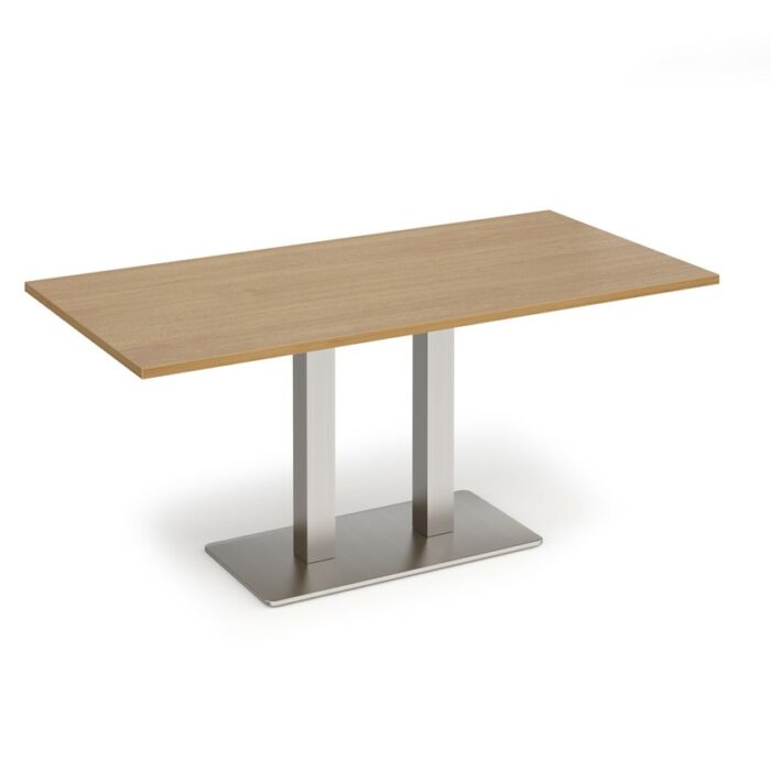 DAMS Eros rectangular dining table with flat rectangular base and twin uprights 1600mm x 800mm-35843
