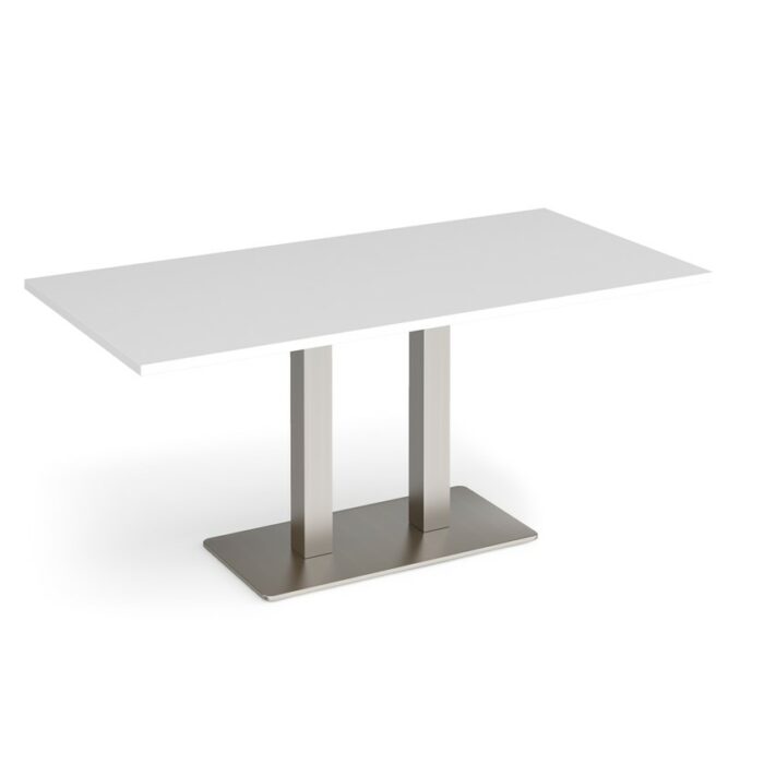 DAMS Eros rectangular dining table with flat rectangular base and twin uprights 1600mm x 800mm-35842