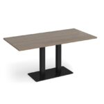 DAMS Eros rectangular dining table with flat rectangular base and twin uprights 1600mm x 800mm-35841