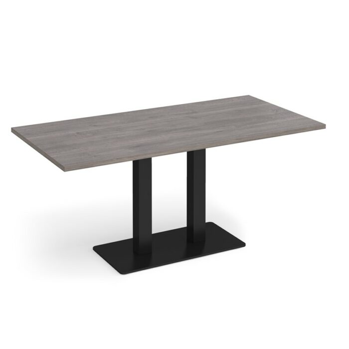 DAMS Eros rectangular dining table with flat rectangular base and twin uprights 1600mm x 800mm-35838
