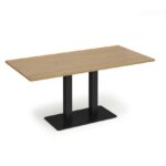 DAMS Eros rectangular dining table with flat rectangular base and twin uprights 1600mm x 800mm-35836
