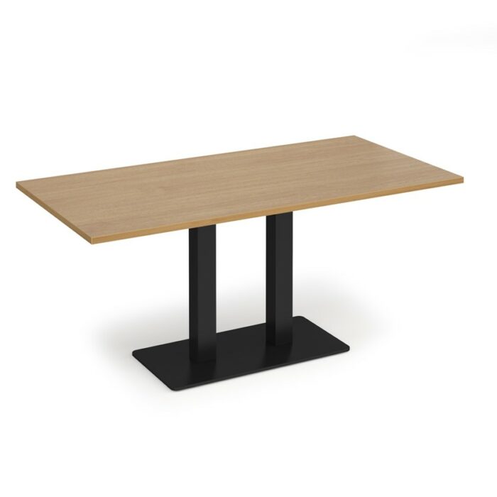 DAMS Eros rectangular dining table with flat rectangular base and twin uprights 1600mm x 800mm-35836