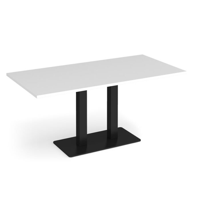 DAMS Eros rectangular dining table with flat rectangular base and twin uprights 1600mm x 800mm-35837