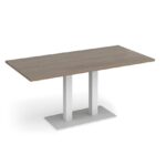 DAMS Eros rectangular dining table with flat rectangular base and twin uprights 1600mm x 800mm-35850