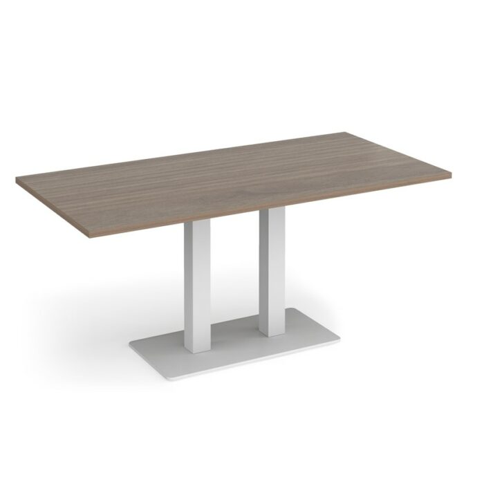 DAMS Eros rectangular dining table with flat rectangular base and twin uprights 1600mm x 800mm-35850