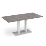 DAMS Eros rectangular dining table with flat rectangular base and twin uprights 1600mm x 800mm-35848