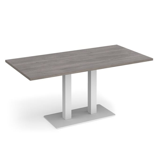 DAMS Eros rectangular dining table with flat rectangular base and twin uprights 1600mm x 800mm-35848