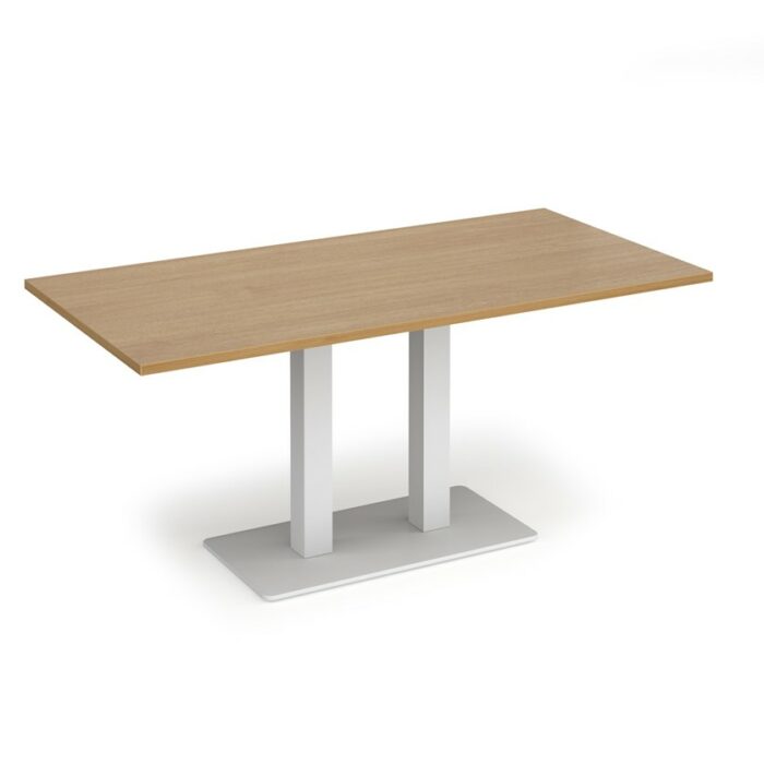DAMS Eros rectangular dining table with flat rectangular base and twin uprights 1600mm x 800mm-35851