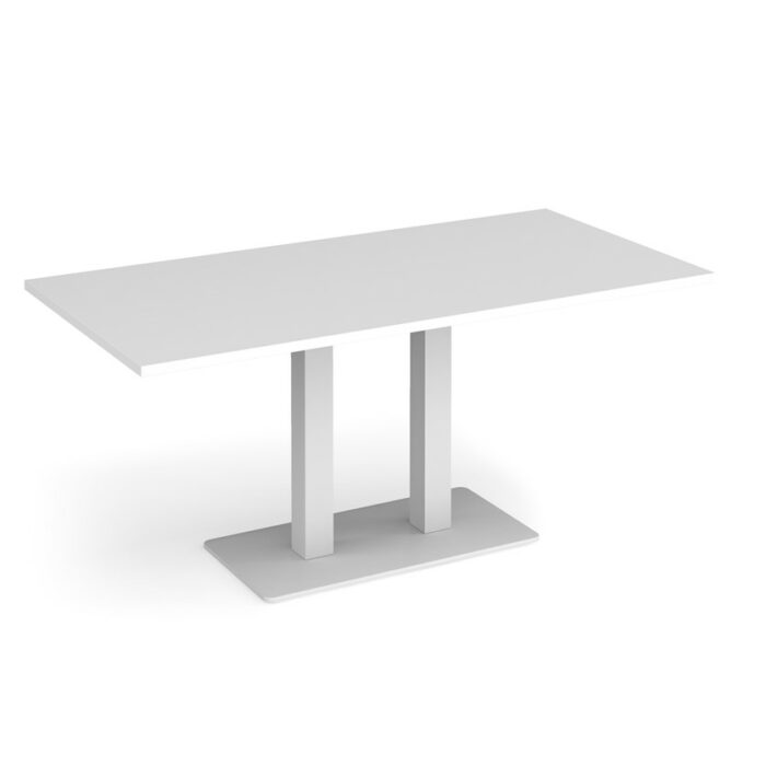 DAMS Eros rectangular dining table with flat rectangular base and twin uprights 1600mm x 800mm-35849