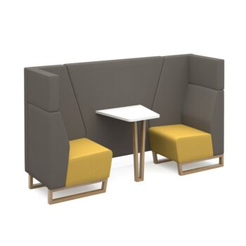 DAMS Encore² open high back 2 person meeting booth with table and wooden sled frame - made to order-0