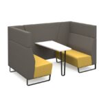 DAMS Encore² open high back 4 person meeting booth with table and black sled frame - made to order-0