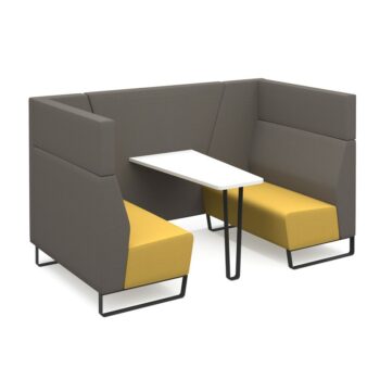 DAMS Encore² open high back 4 person meeting booth with table and black sled frame - made to order-0