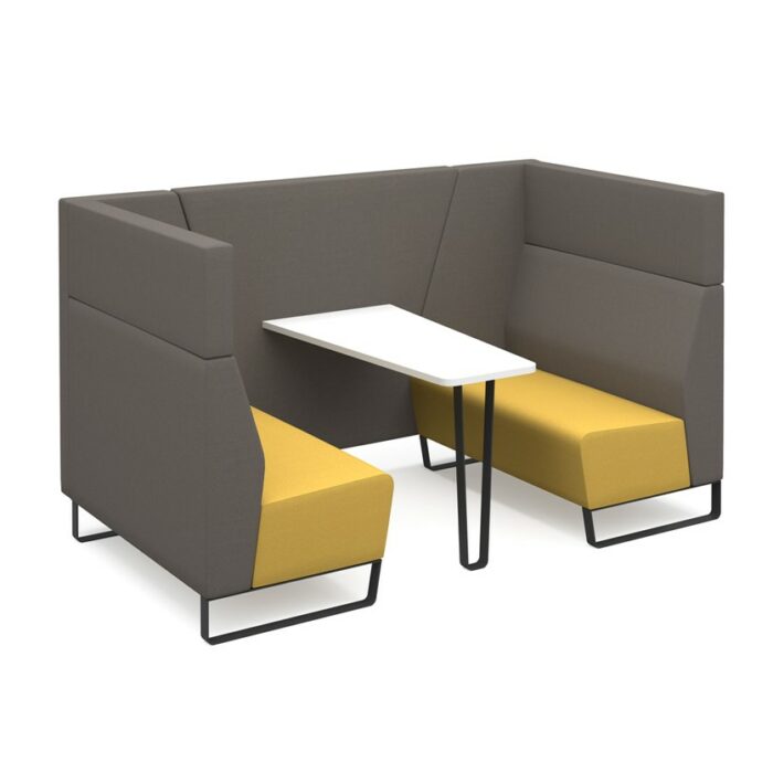DAMS Encore² open high back 4 person meeting booth with table and black sled frame - made to order-0