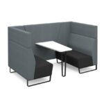 DAMS Encore² open high back 4 person meeting booth with table and black sled frame - made to order-32643