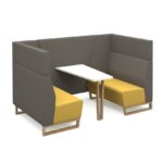 DAMS Encore² open high back 4 person meeting booth with table and wooden sled frame - made to order-0