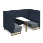 DAMS Encore² open high back 4 person meeting booth with table and wooden sled frame - made to order-32657