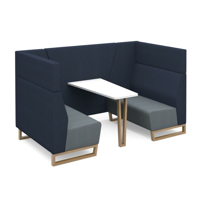 DAMS Encore² open high back 4 person meeting booth with table and wooden sled frame - made to order-32657