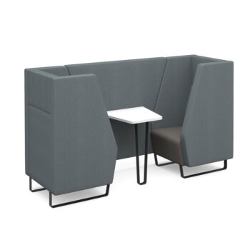 DAMS Encore² high back 2 person meeting booth with table and black sled frame - made to order-0