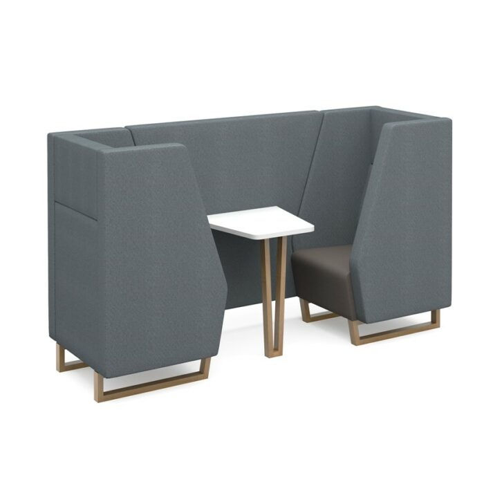 DAMS Encore² high back 2 person meeting booth with table and wooden sled frame - made to order-0