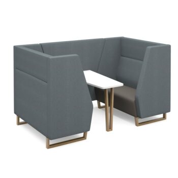 DAMS Encore² high back 4 person meeting booth with table and wooden sled frame - made to order-0