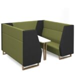 DAMS Encore² high back 6 person meeting booth with table and wooden sled frame - made to order-0