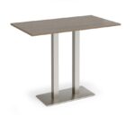 DAMS Eros rectangular poseur table with flat rectangular base and twin uprights 1400mm x 800mm-35918