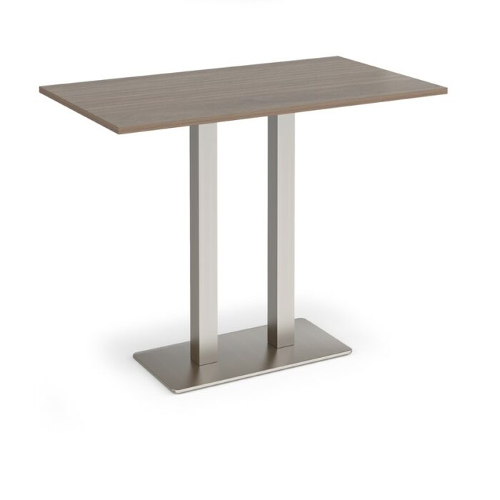 DAMS Eros rectangular poseur table with flat rectangular base and twin uprights 1400mm x 800mm-35918
