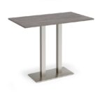 DAMS Eros rectangular poseur table with flat rectangular base and twin uprights 1400mm x 800mm-35917