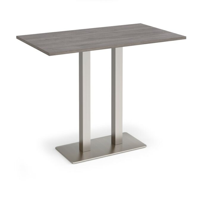 DAMS Eros rectangular poseur table with flat rectangular base and twin uprights 1400mm x 800mm-35917