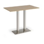 DAMS Eros rectangular poseur table with flat rectangular base and twin uprights 1400mm x 800mm-35916