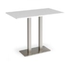 DAMS Eros rectangular poseur table with flat rectangular base and twin uprights 1400mm x 800mm-35913